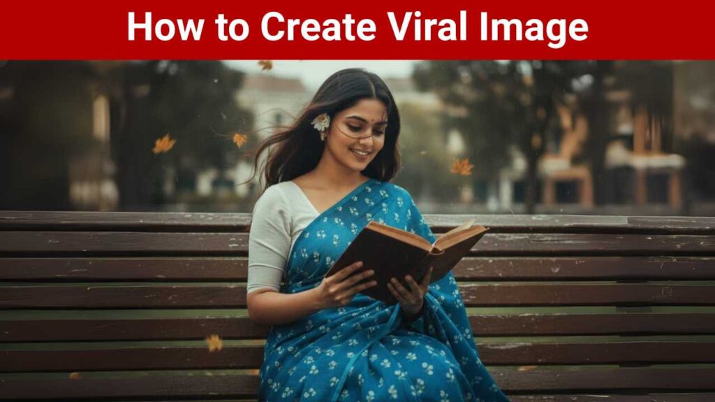 blue saree retro image prompt gemini