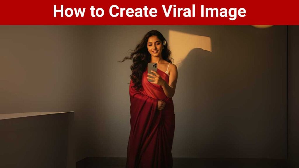 red saree retro image prompt