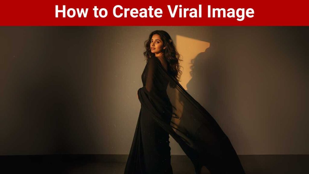 Black Saree Retro image prompt