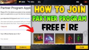 how to join Free Fire partner program