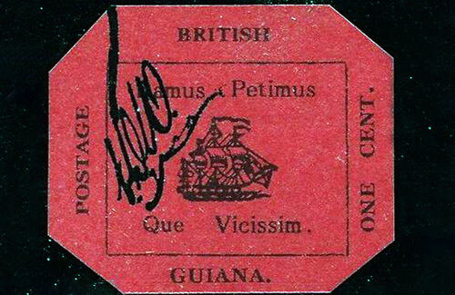 The 1856 1-Cent Magenta Stamp from British Guiana Stamp