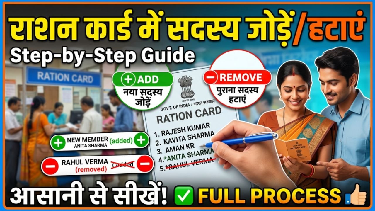 ration card member add or remove